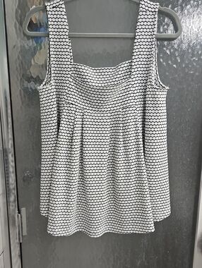 Liverpool Black and White Polka Dot Tank Top